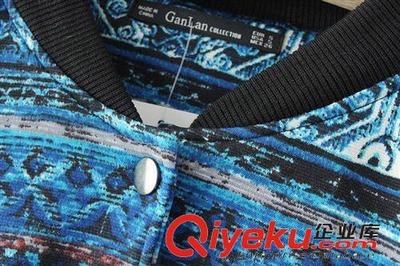 2014秋冬歐美民族風(fēng)印花運(yùn)動(dòng)夾克 上海菊賴服飾工廠直銷外貿(mào)女裝批發(fā)